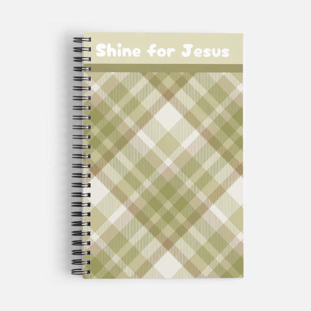 Green Plaid Spiral Bound Notebook A5