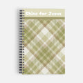 Green Plaid Spiral Bound Notebook A5