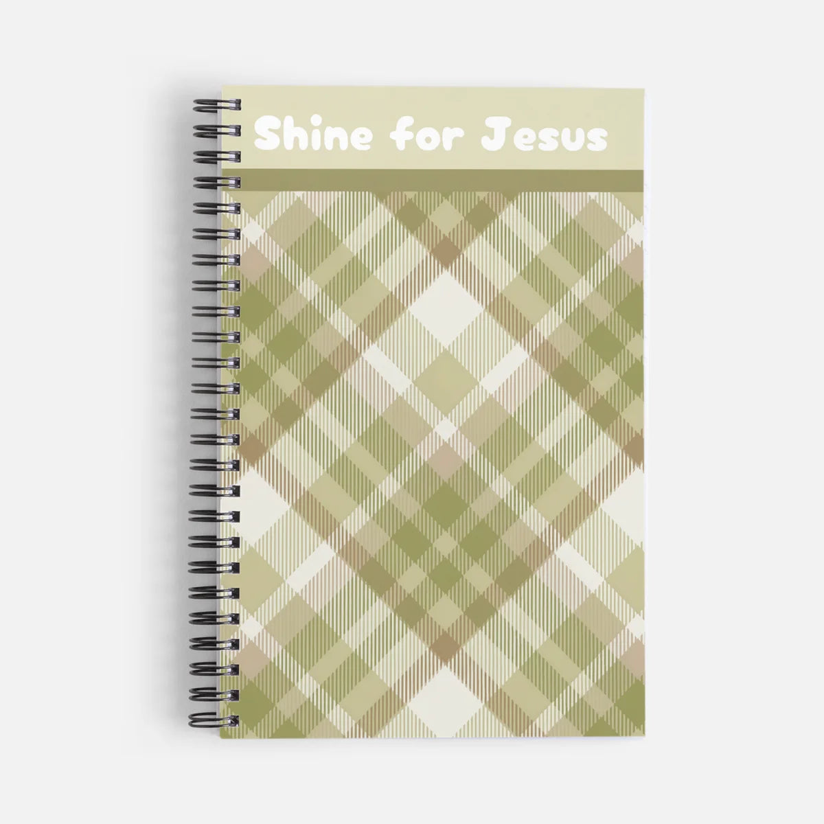 Green Plaid Spiral Bound Notebook A5