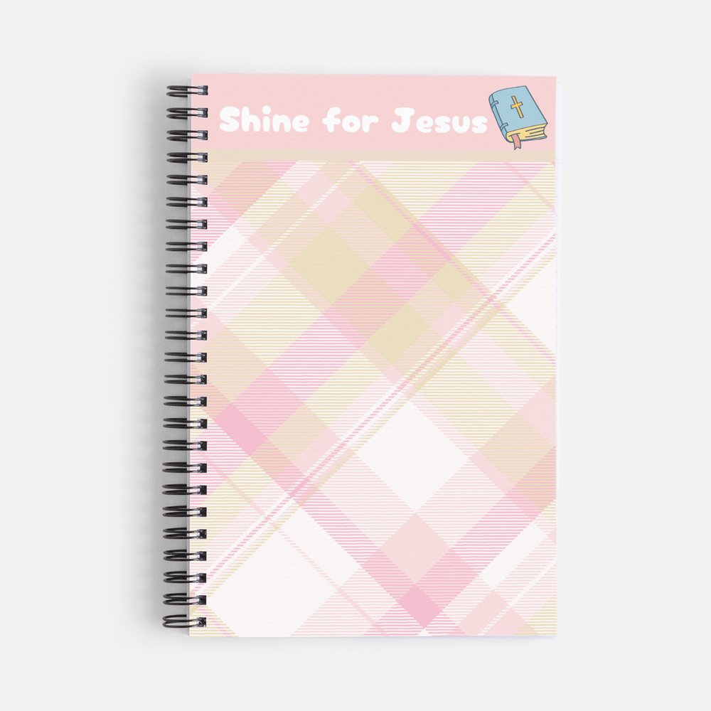 Pastel Pink Plaid Spiral Bound Notebook
